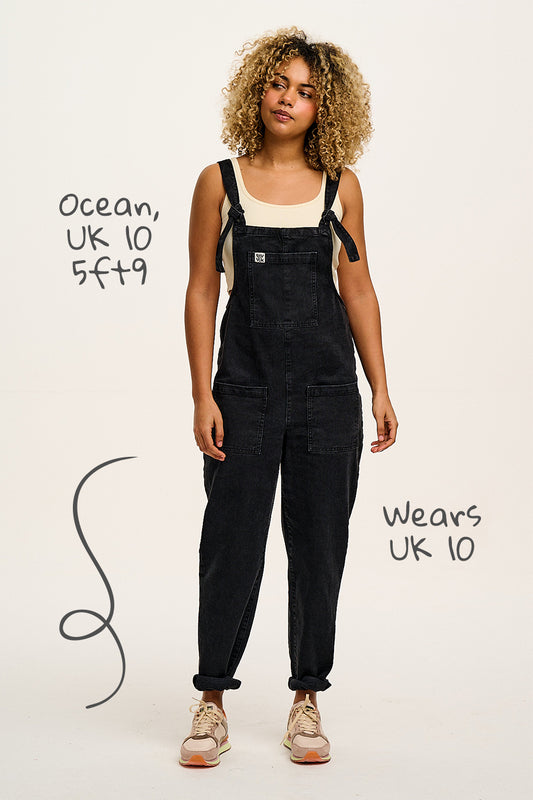 Original - Straight Leg Dungarees Organic Cotton Denim in Washed Black