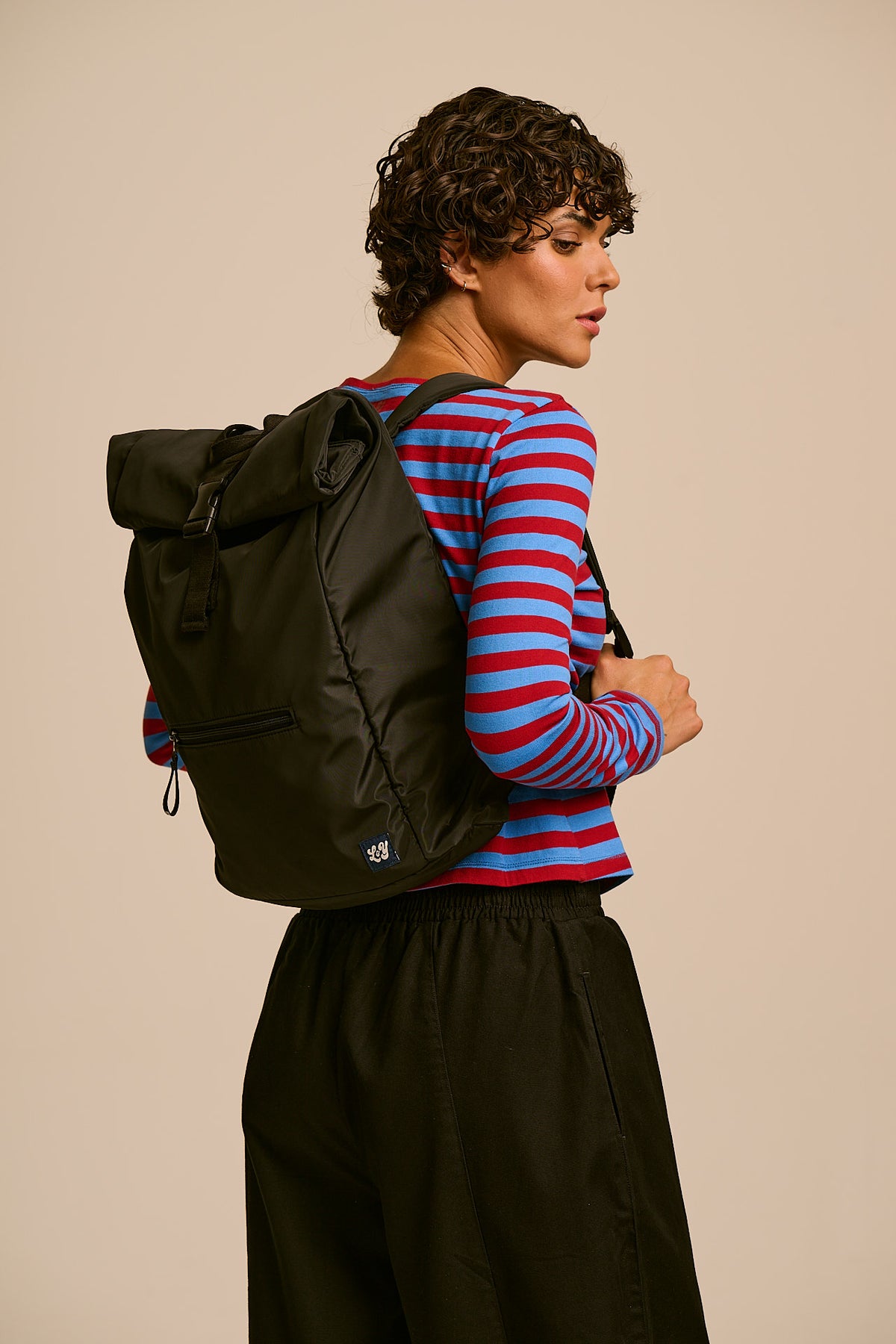 Jenson - Roll Top Backpack Recycled Polyester in Black