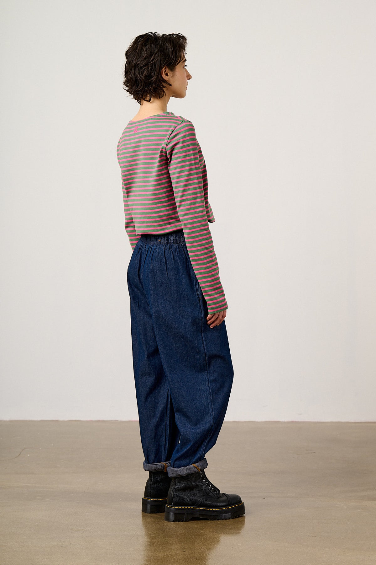 Alexa - Tapered Leg Trousers Organic Cotton Denim in Indigo