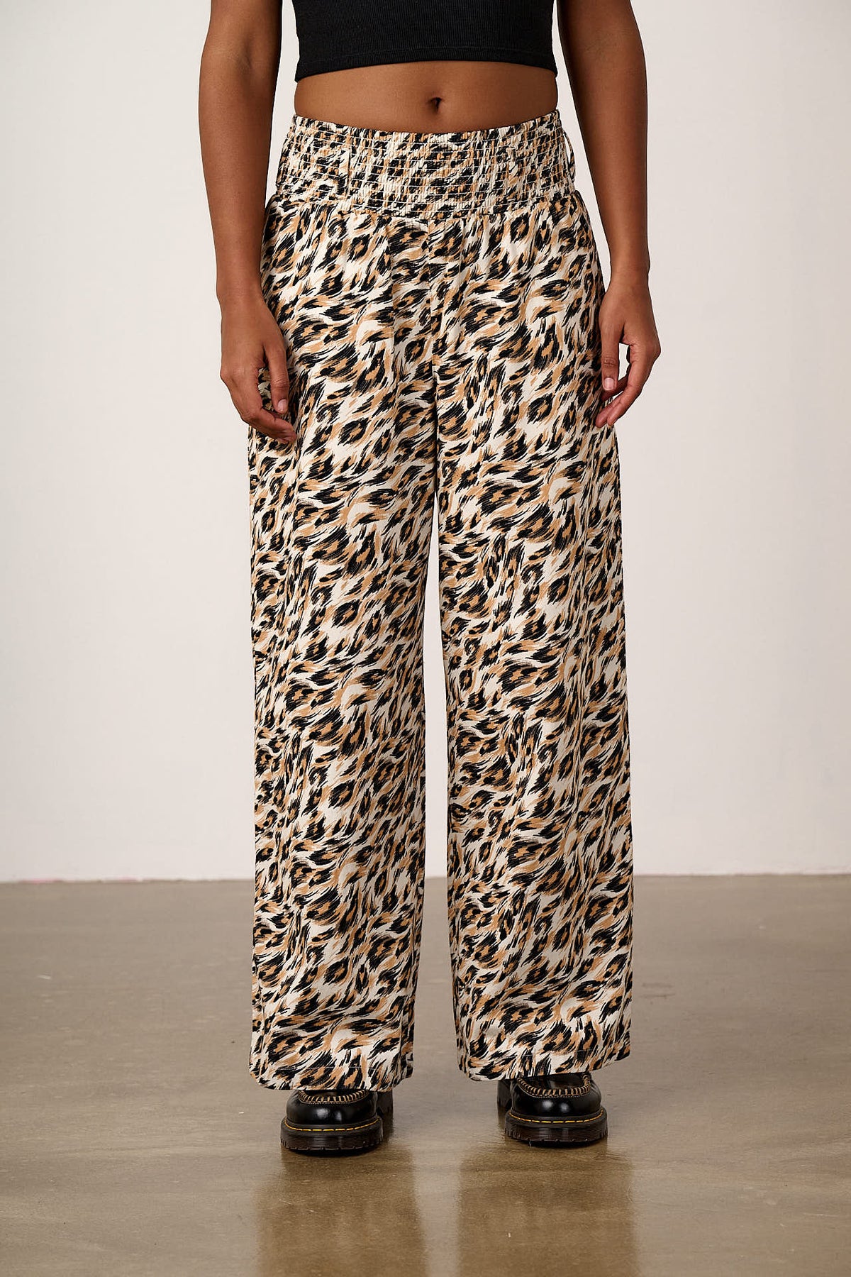 Alex - Wide Leg Trousers Organic Cotton in Leo Swirl