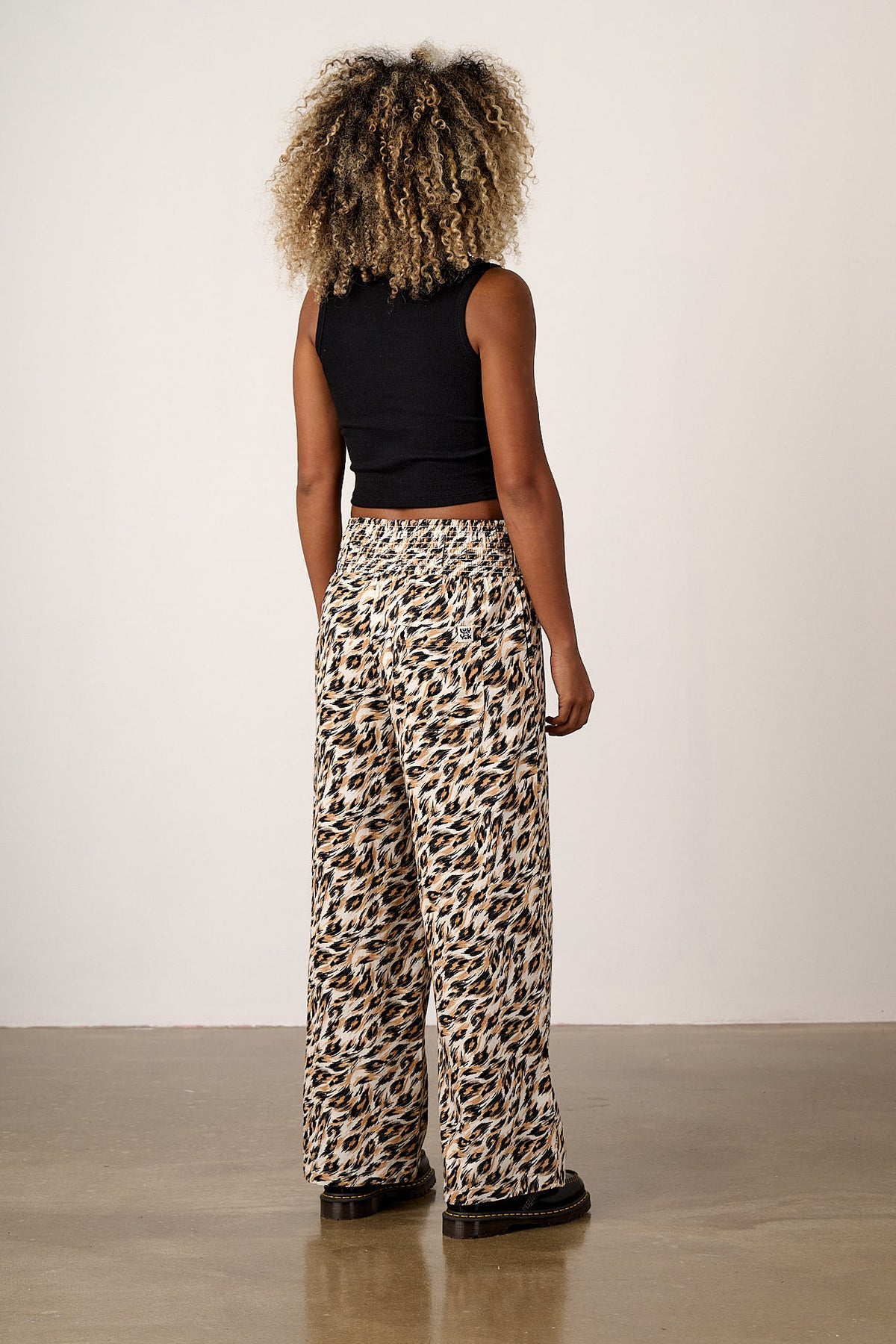 Alex - Wide Leg Trousers Organic Cotton in Leo Swirl