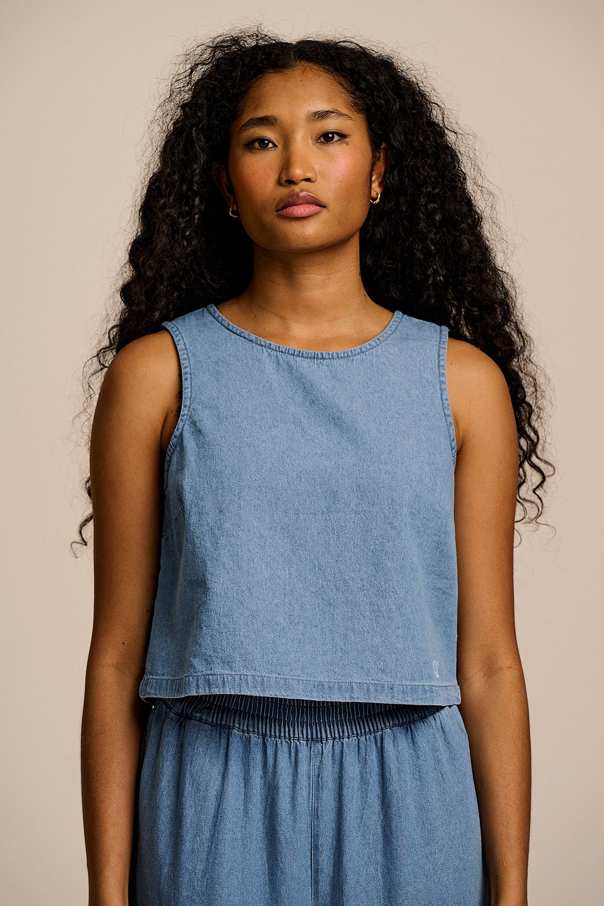 Arden - Shell Top Organic Cotton in Light Blue