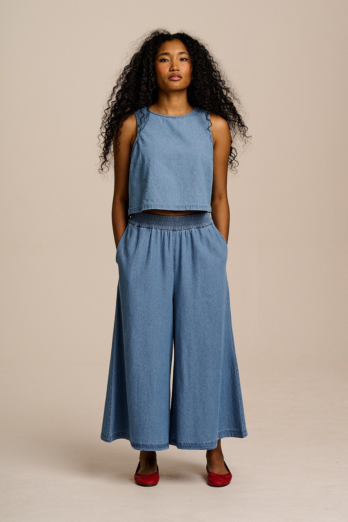 Arden - Shell Top Organic Cotton in Light Blue