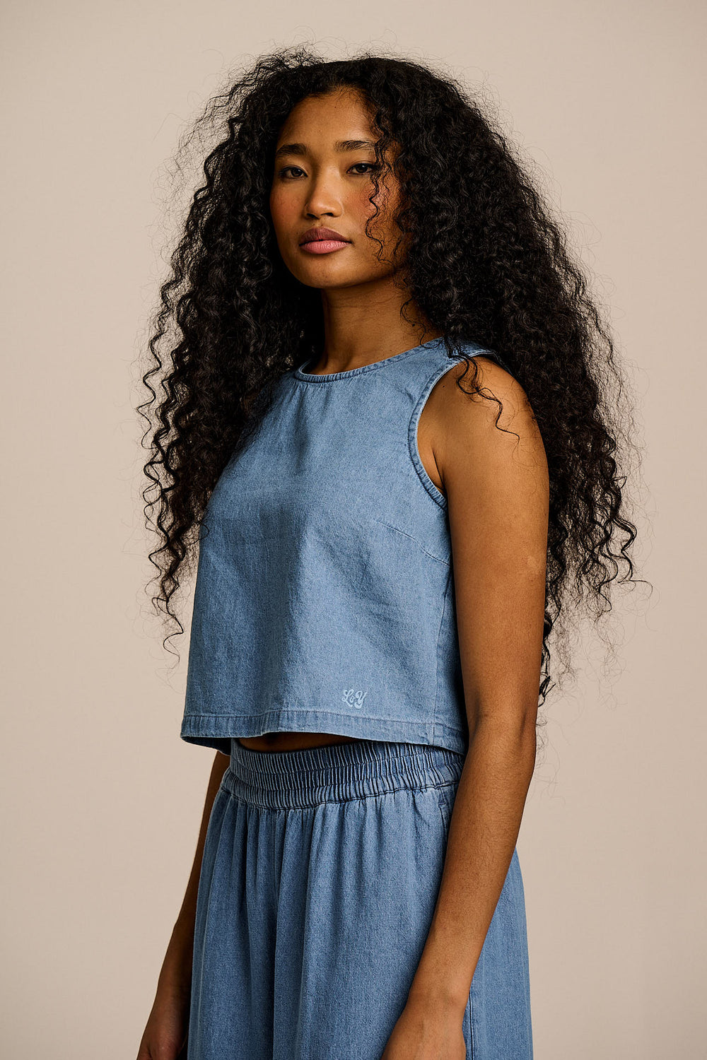 Arden - Shell Top Organic Cotton in Light Blue
