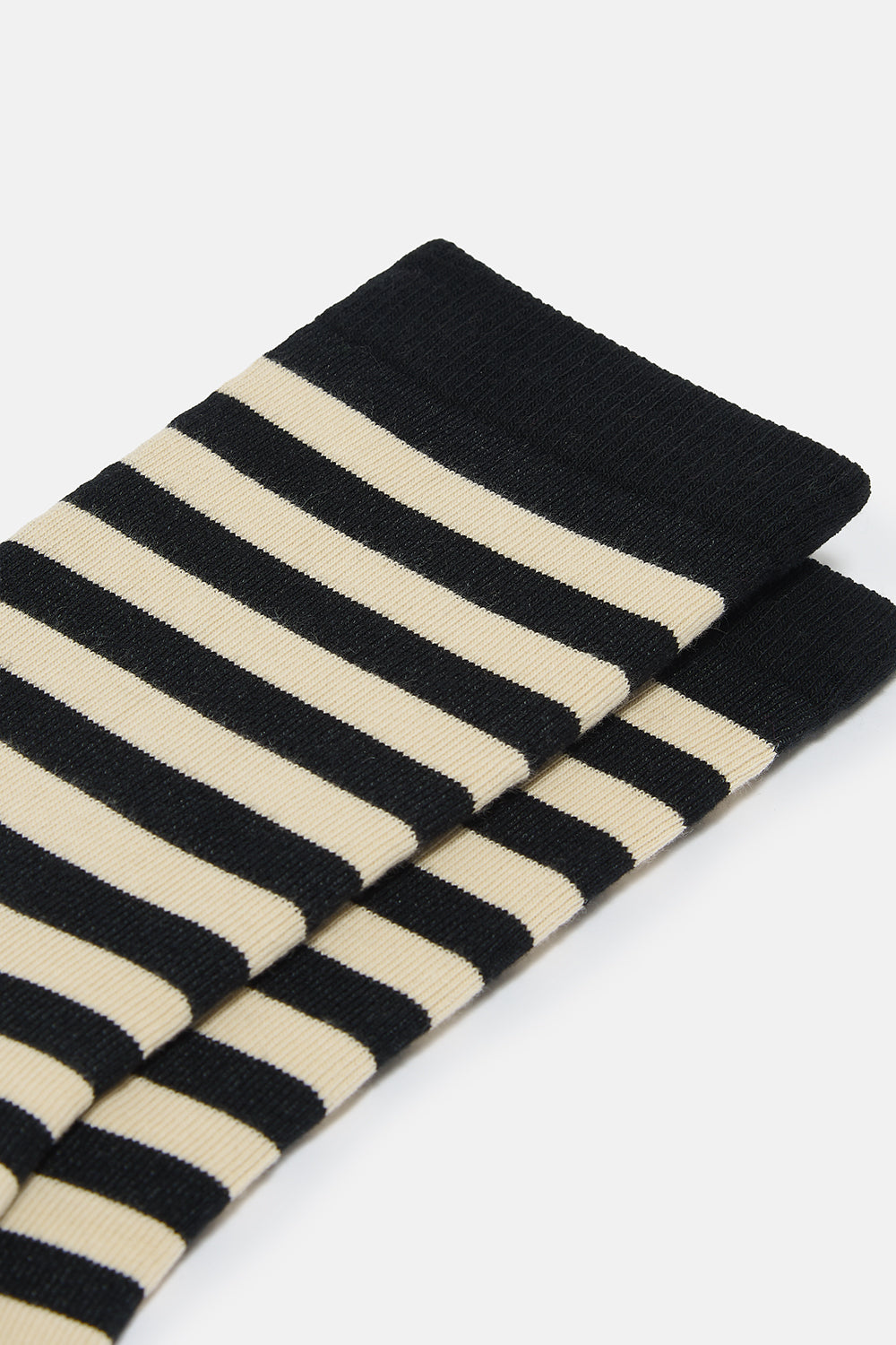 JoJo - Ankle Socks Organic Cotton in Black & Ecru Stripe