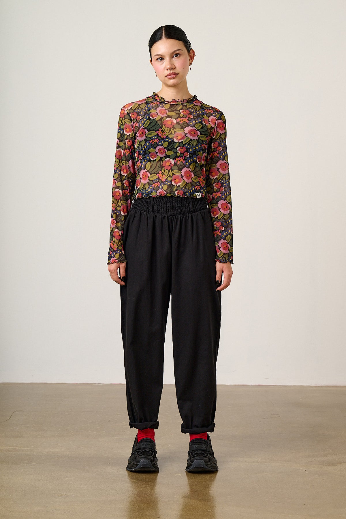 Alexa - Tapered Leg Trousers Organic Cotton in Black
