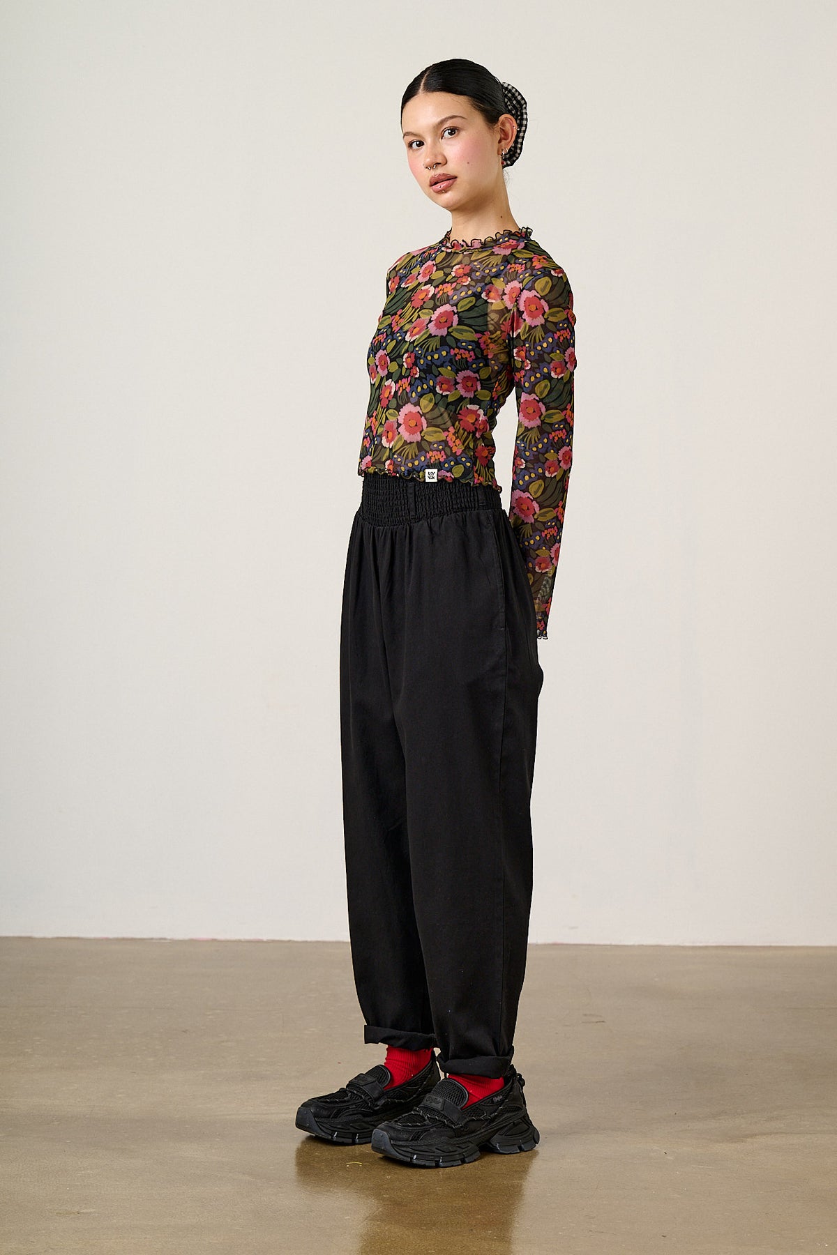 Alexa - Tapered Leg Trousers Organic Cotton in Black