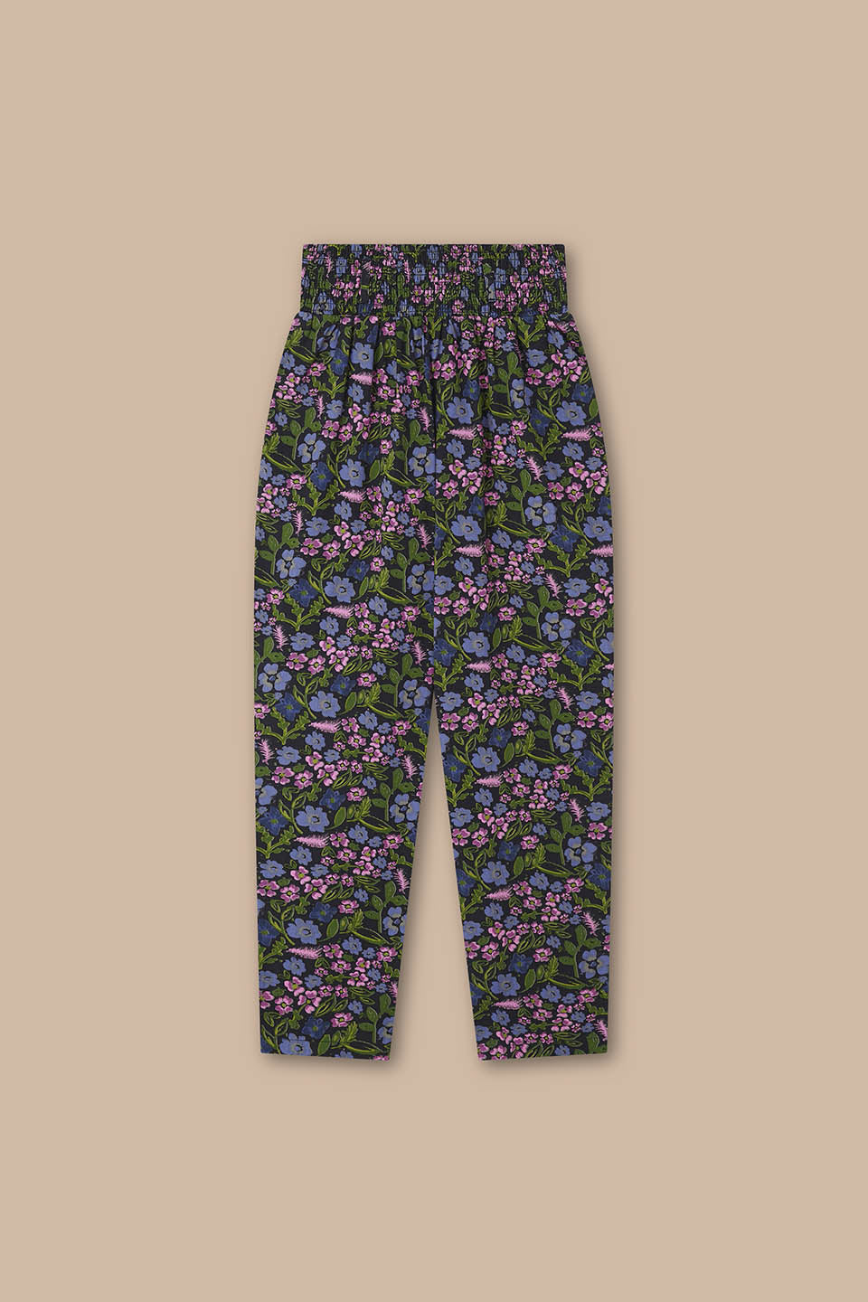Alexa - Tapered Leg Trousers Organic Cotton in Grunge Ditsy Floral