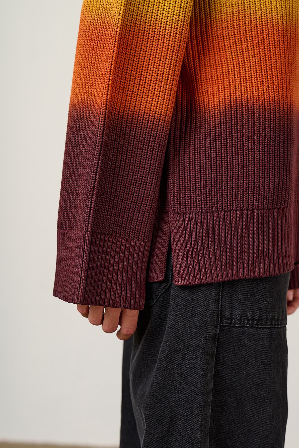Amari - Oversized Jumper Organic Cotton Knit in Orange Ombre