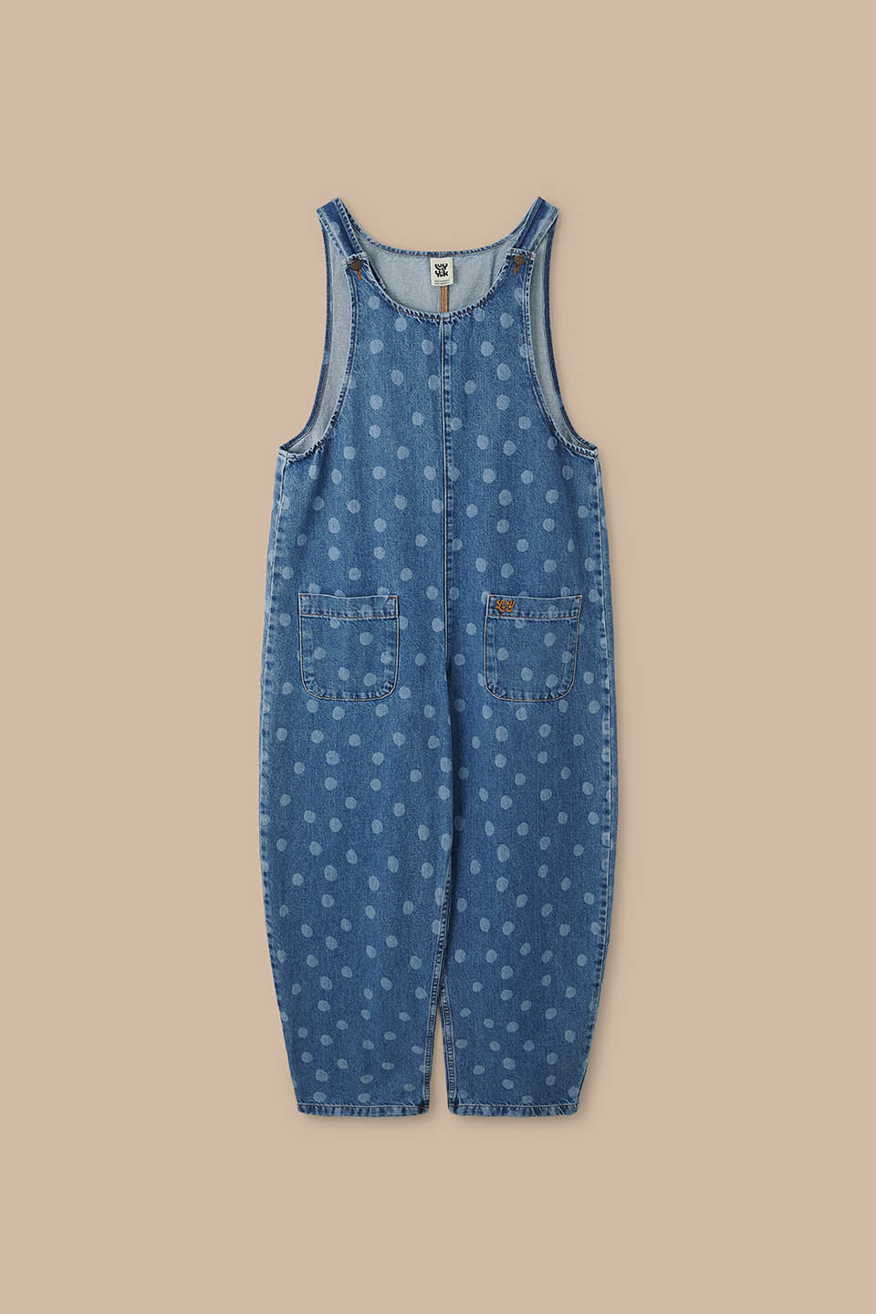 IMPERFECT - Ara  - Denim Dungarees in Midwash Polka Dot