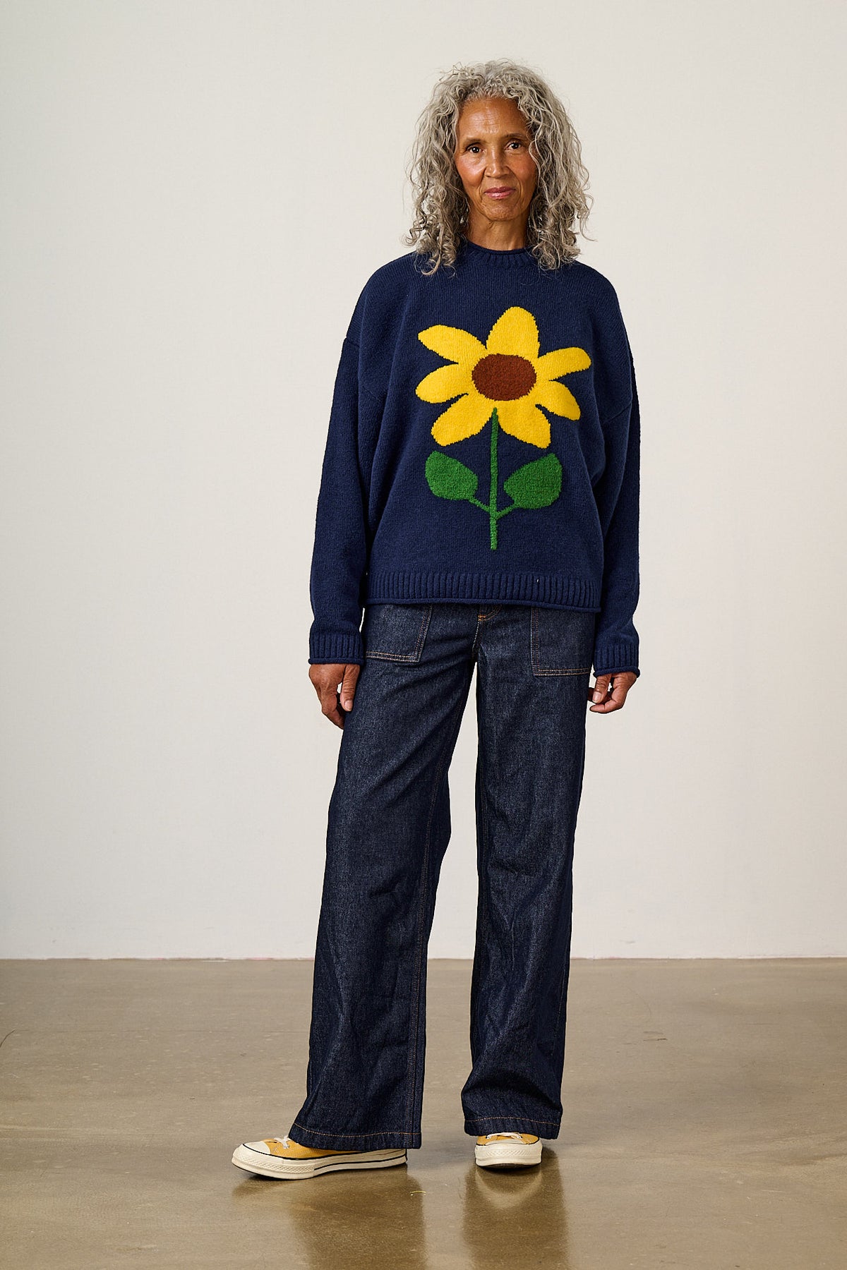 Areum - Oversized Jumper Recycled Polyester Knit in Sunflower