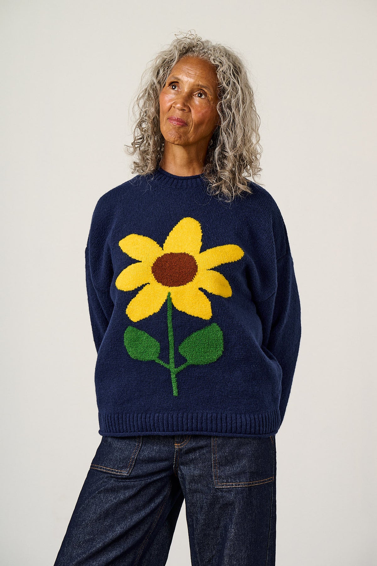 Areum - Oversized Jumper Recycled Polyester Knit in Sunflower