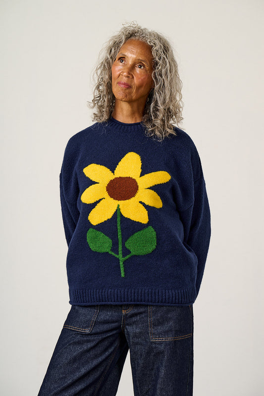 Areum - Oversized Jumper Recycled Polyester Knit in Sunflower