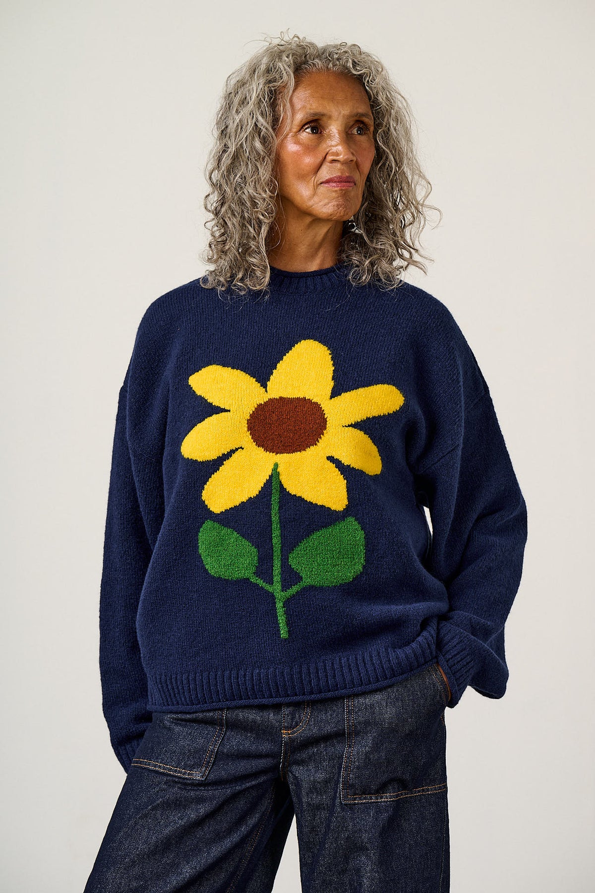 Areum - Oversized Jumper Recycled Polyester Knit in Sunflower