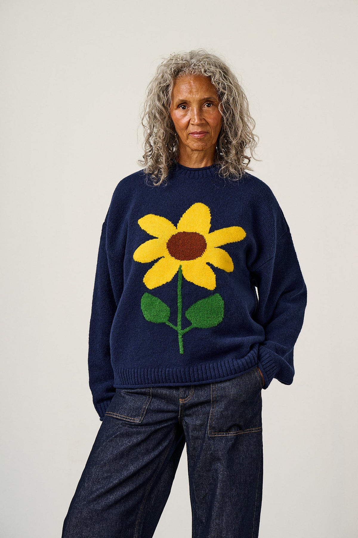 Areum - Oversized Jumper Recycled Polyester Knit in Sunflower