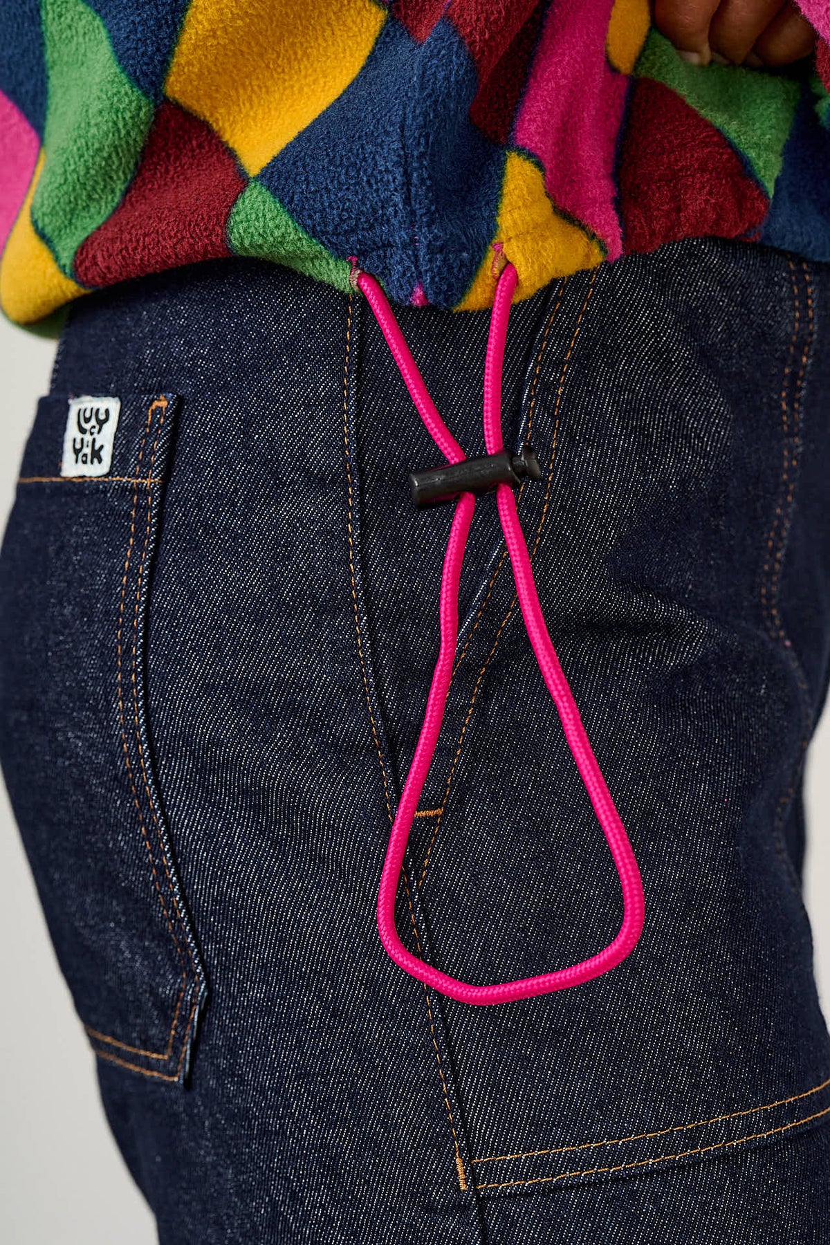 Blake - Cropped Fleece Recycled Polyester in Harlequin