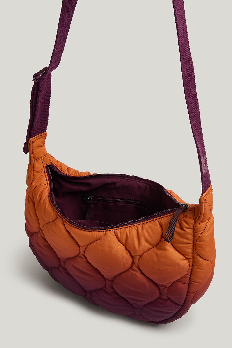 Bryony - Crossbody Quilted Bag Recycled Polyester in Orange Ombre