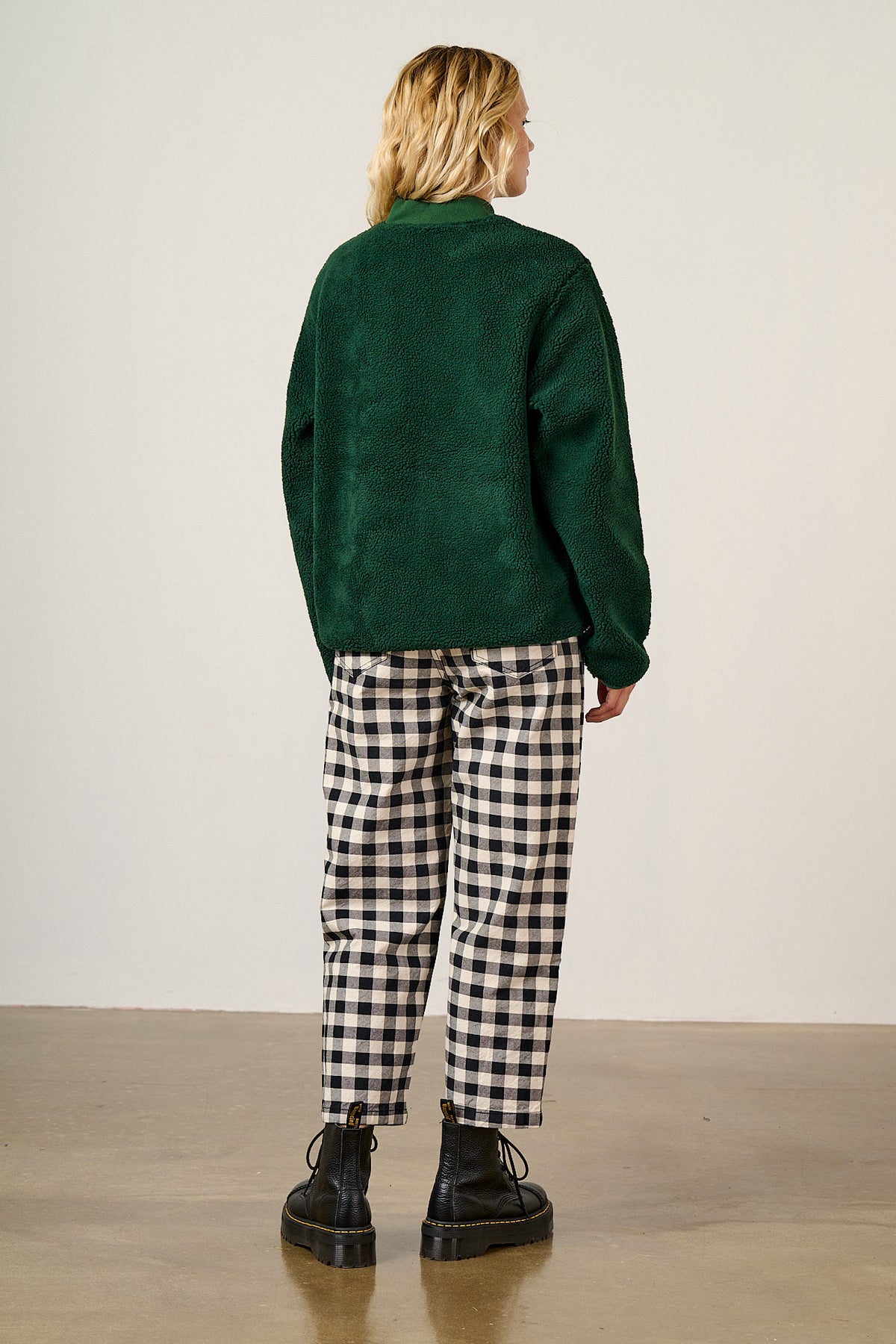 Cassie - Bomber Jacket Recycled Polyester Borg Fleece in Green