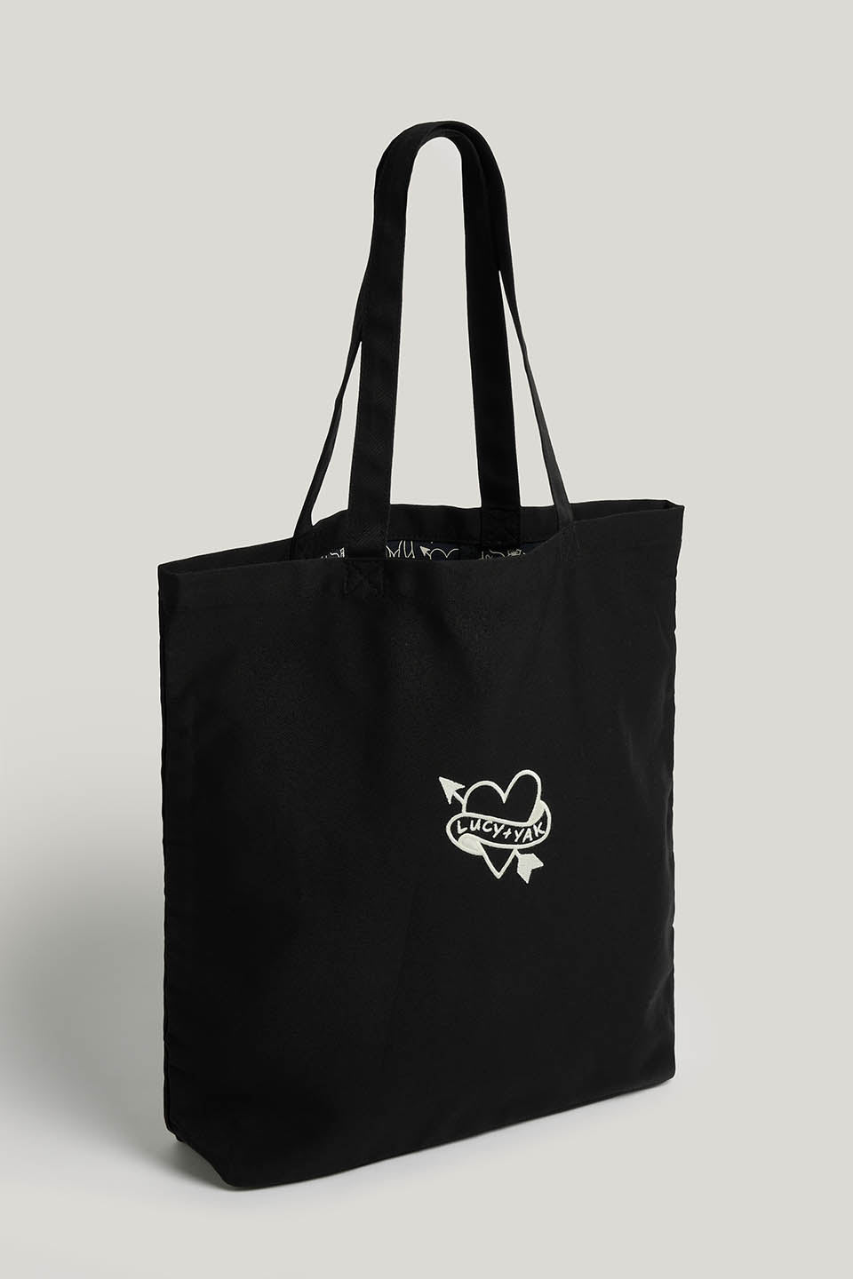 Catalina - Oversized Tote Organic Cotton in Heart Embroidery