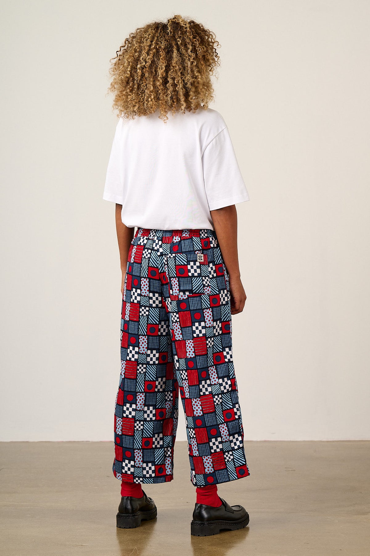 Chuck - Wide Leg Trousers Organic Cotton in Ahoy There Squares