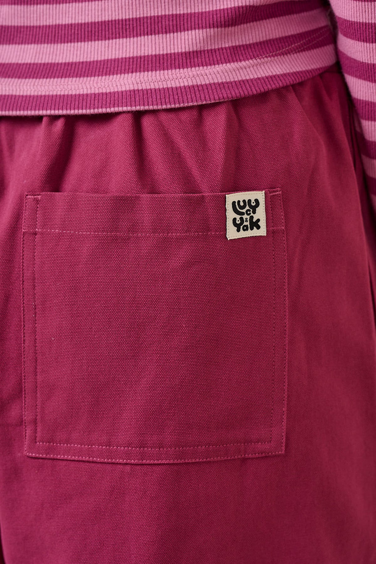 Chuck - Wide Leg Trousers Organic Cotton in Raspberry Matty