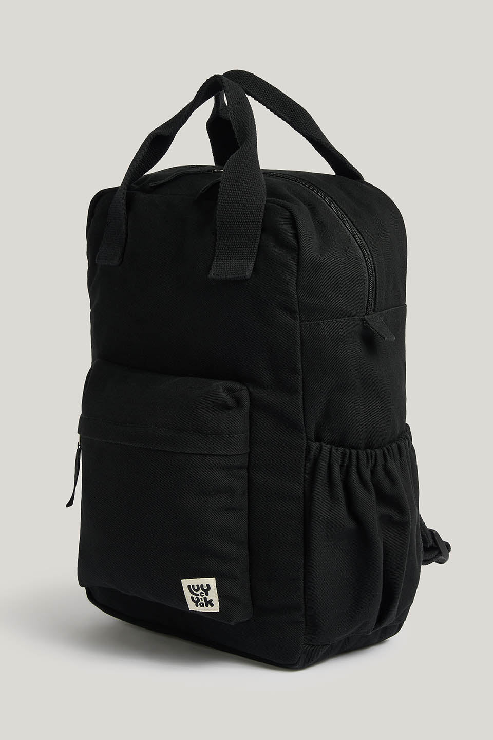 Colby - Backpack Organic Cotton in Black with Green Lining