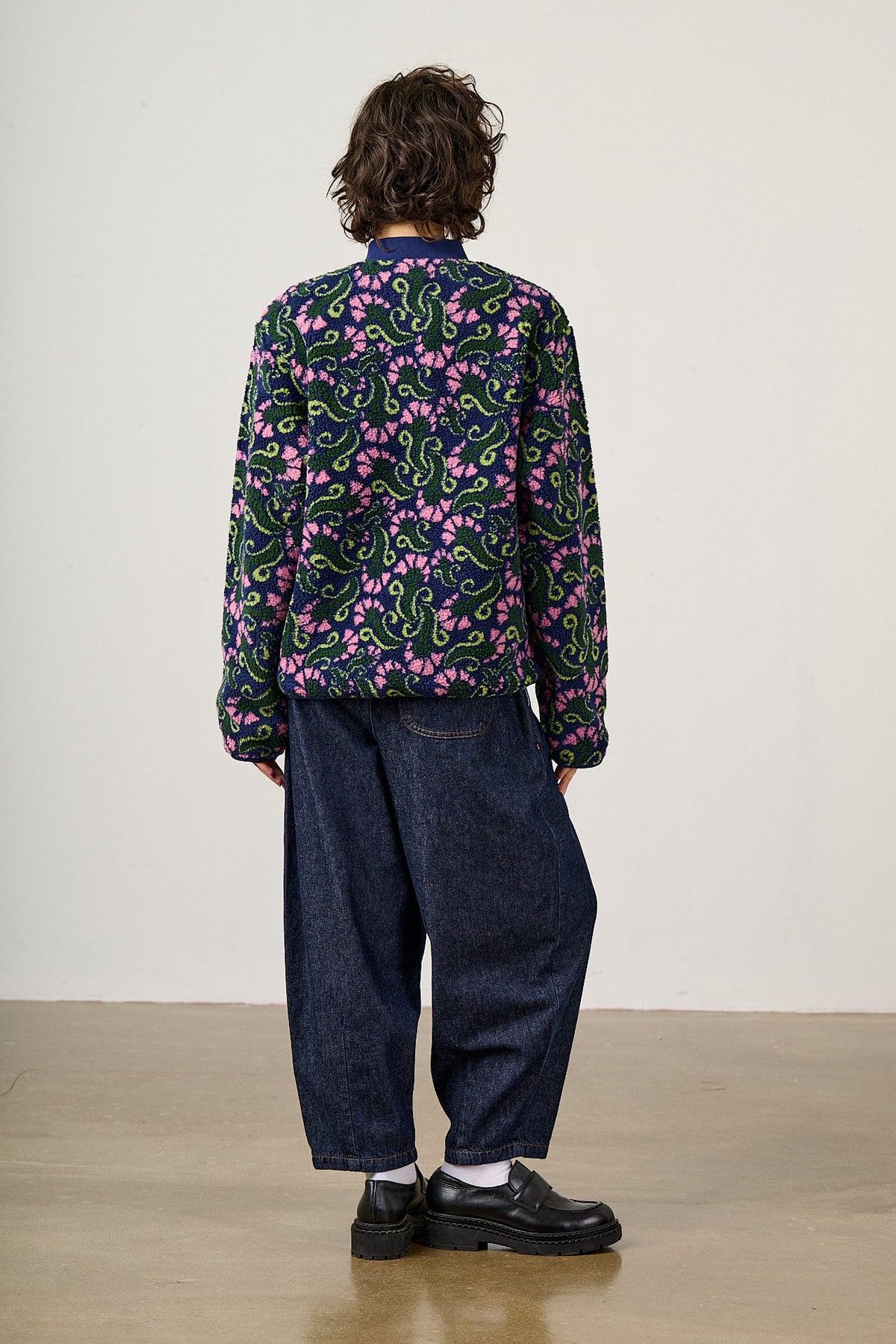 Cassie - Fleece Bomber Jacket in Tulip Swirl
