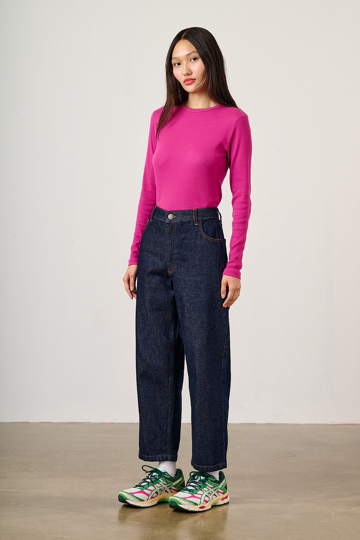 Drew - Cropped Straight Leg Jeans Organic Cotton Denim in Vintage Indigo