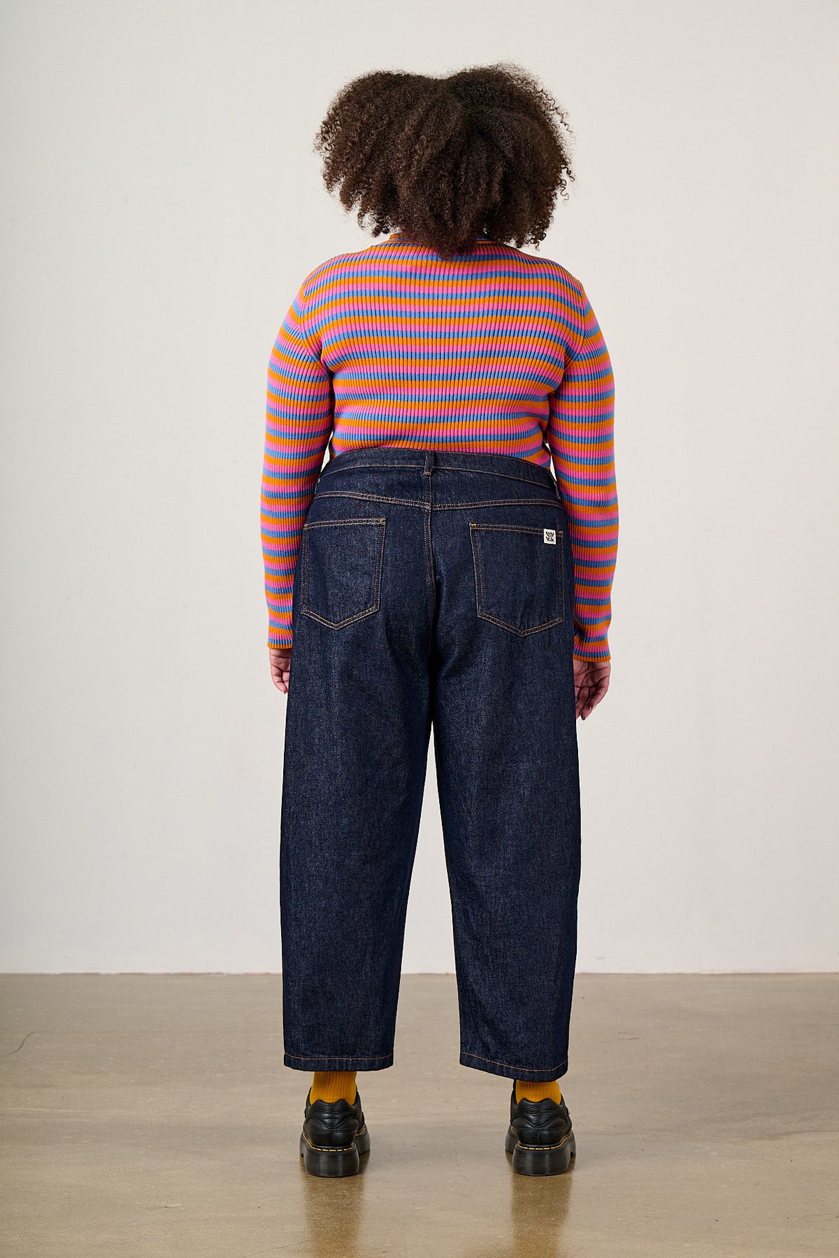 Drew - Cropped Straight Leg Jeans Organic Cotton Denim in Vintage Indigo