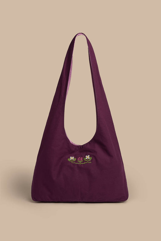 Elas - Tote Bag in Cross Stitch Flowers