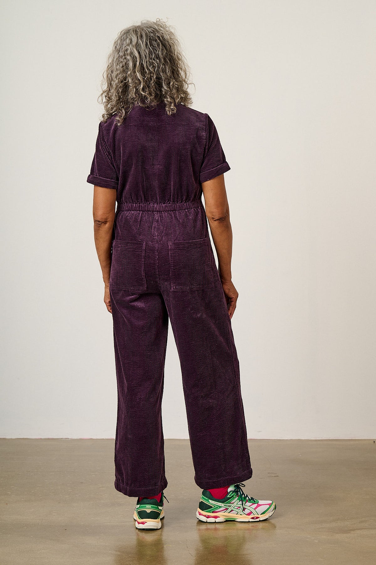 Finnegan - Organic Cotton Cord Full Length Jumpsuit in Plum Perfect