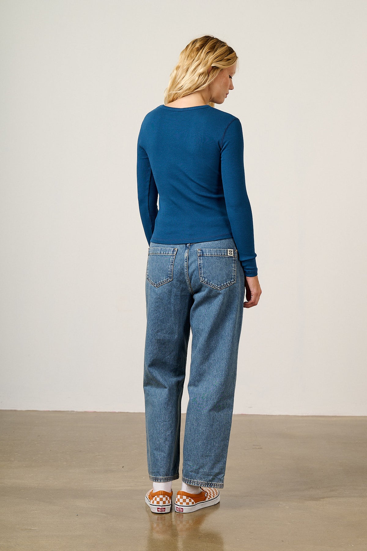 Grayson - Long Sleeve Top Cotton in Blue Opal