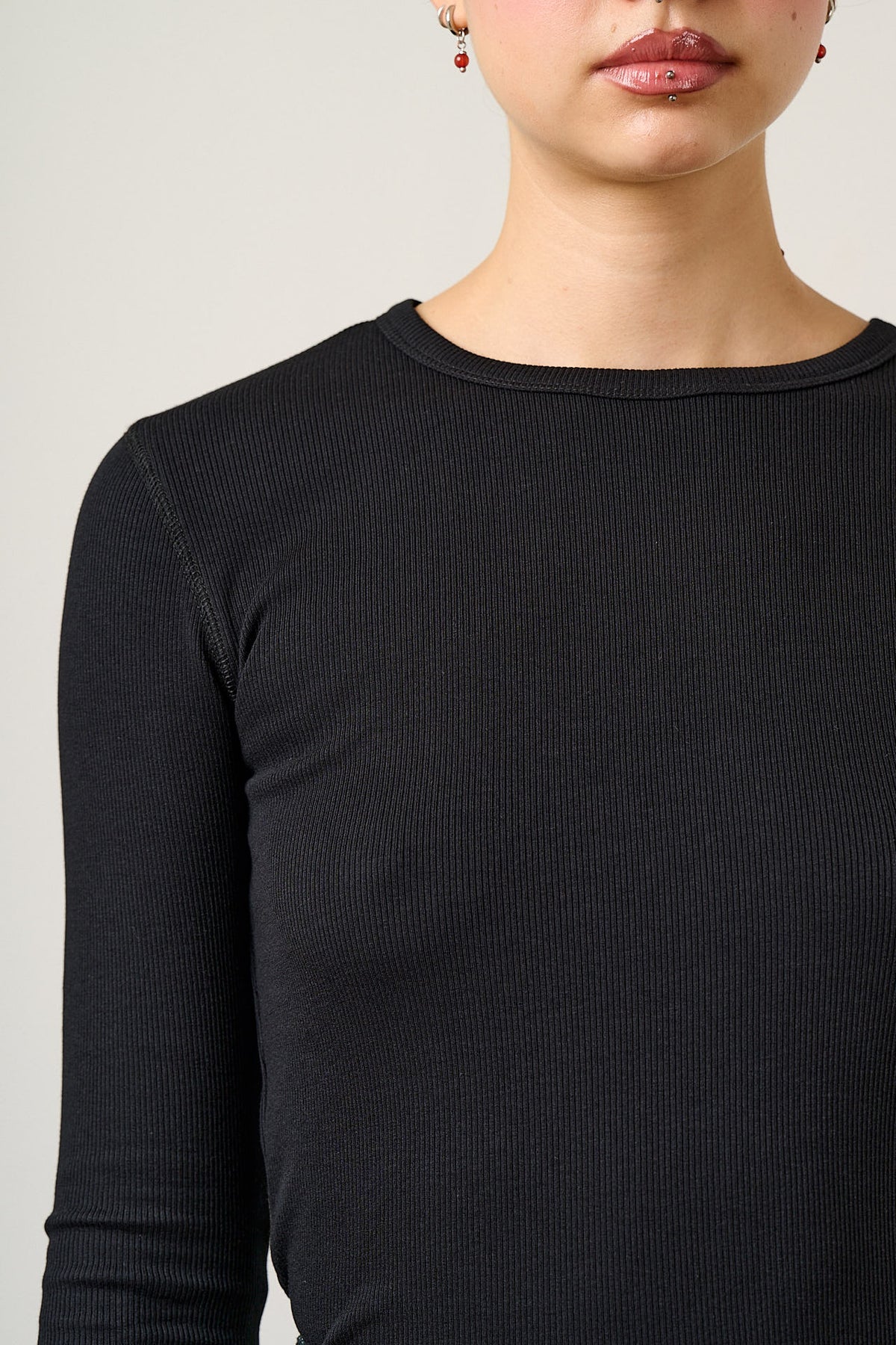 Grayson - Long Sleeve Top Cotton in Black