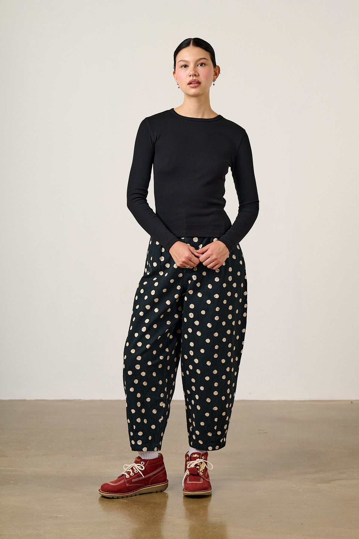 Grayson - Long Sleeve Top Cotton in Black