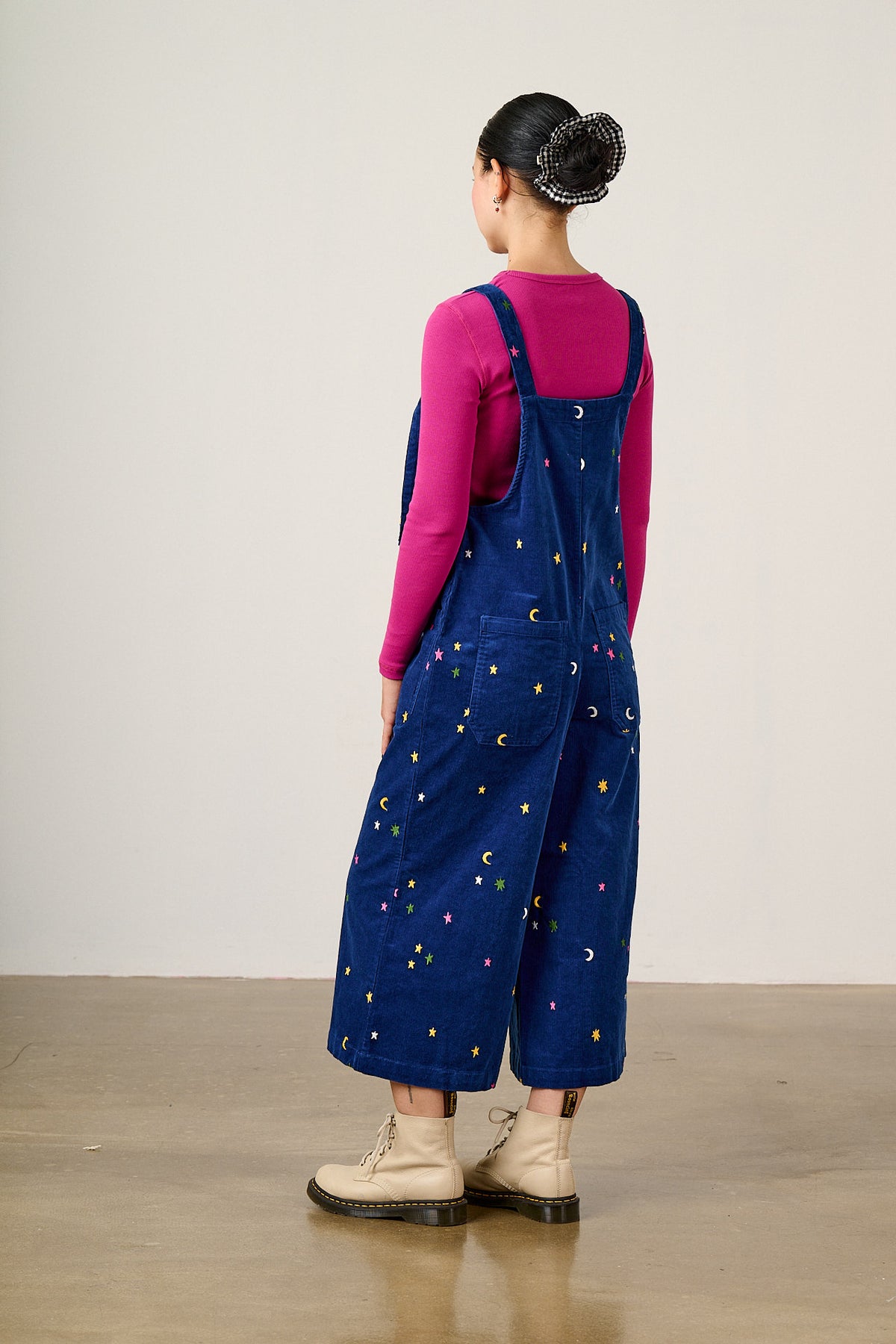 Jenny - Organic Corduroy Dungarees with Confetti Star Embroidery