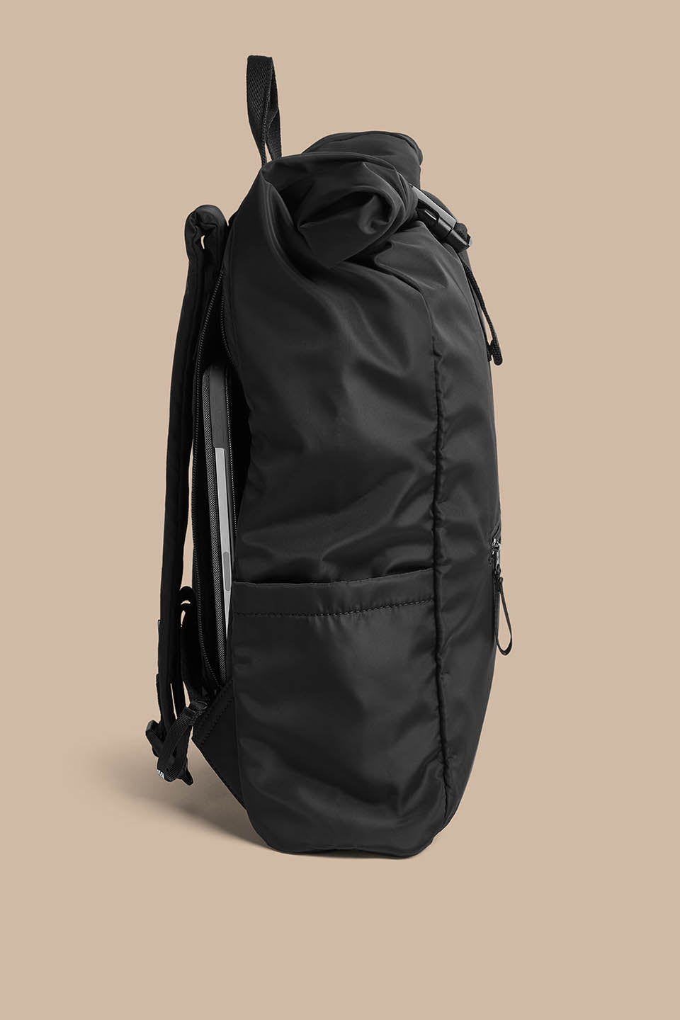 Jenson - Roll Top Backpack Recycled Polyester in Black