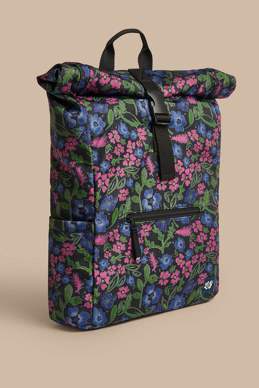 Jenson - Roll Top Backpack Recycled Polyester in Ditsy Floral