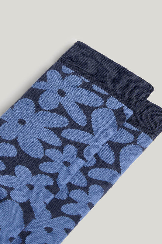 JoJo - Ankle Socks Organic Cotton in Blue Bubble Floral