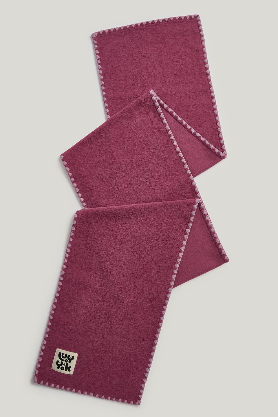 Kiri - Blanket Stitch Scarf Recycled Polyester in Pink