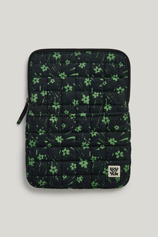 Emery - 13" Laptop Case Organic Cotton in Green Floral