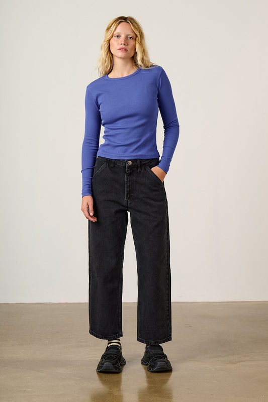 Linden - 90s Straight Leg Jeans Organic Cotton Denim in Black Wash