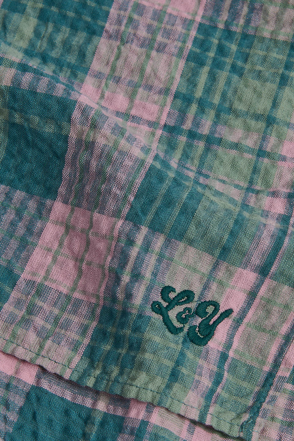 Lottie - Neck Scarf Organic Cotton Seersucker in Palace Check