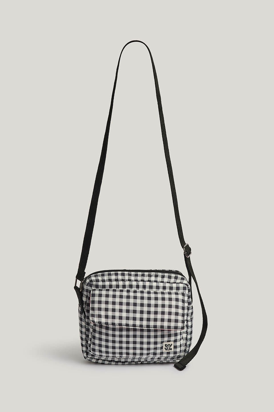 Maddox - Crossbody Bag Recycled Polyester in Black & White Check