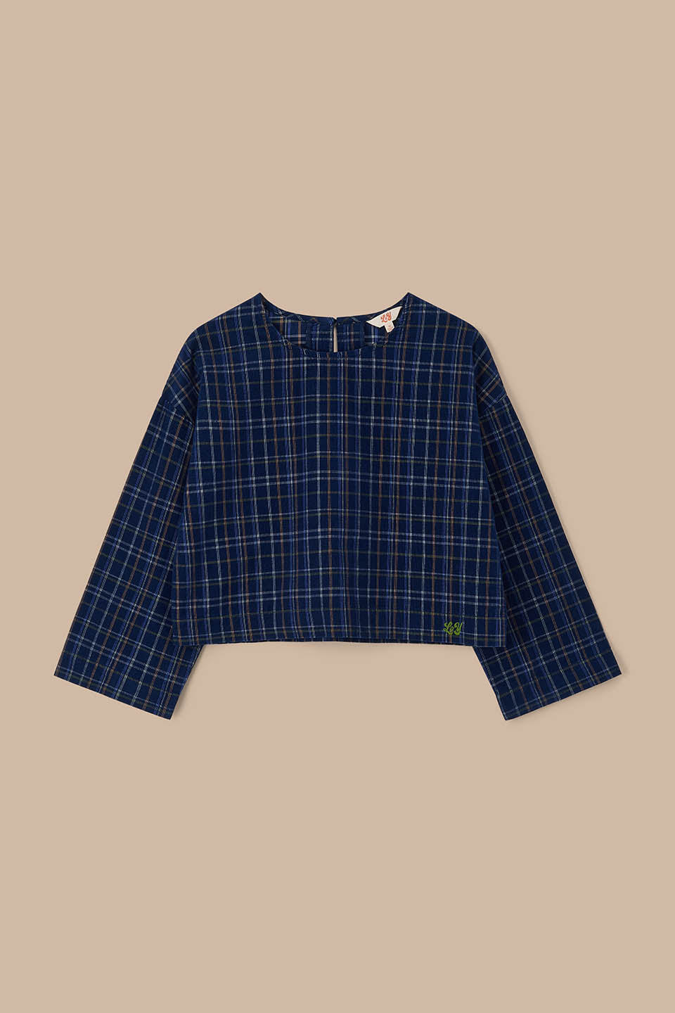 Maisie - Organic Cord Top in Woodland Check