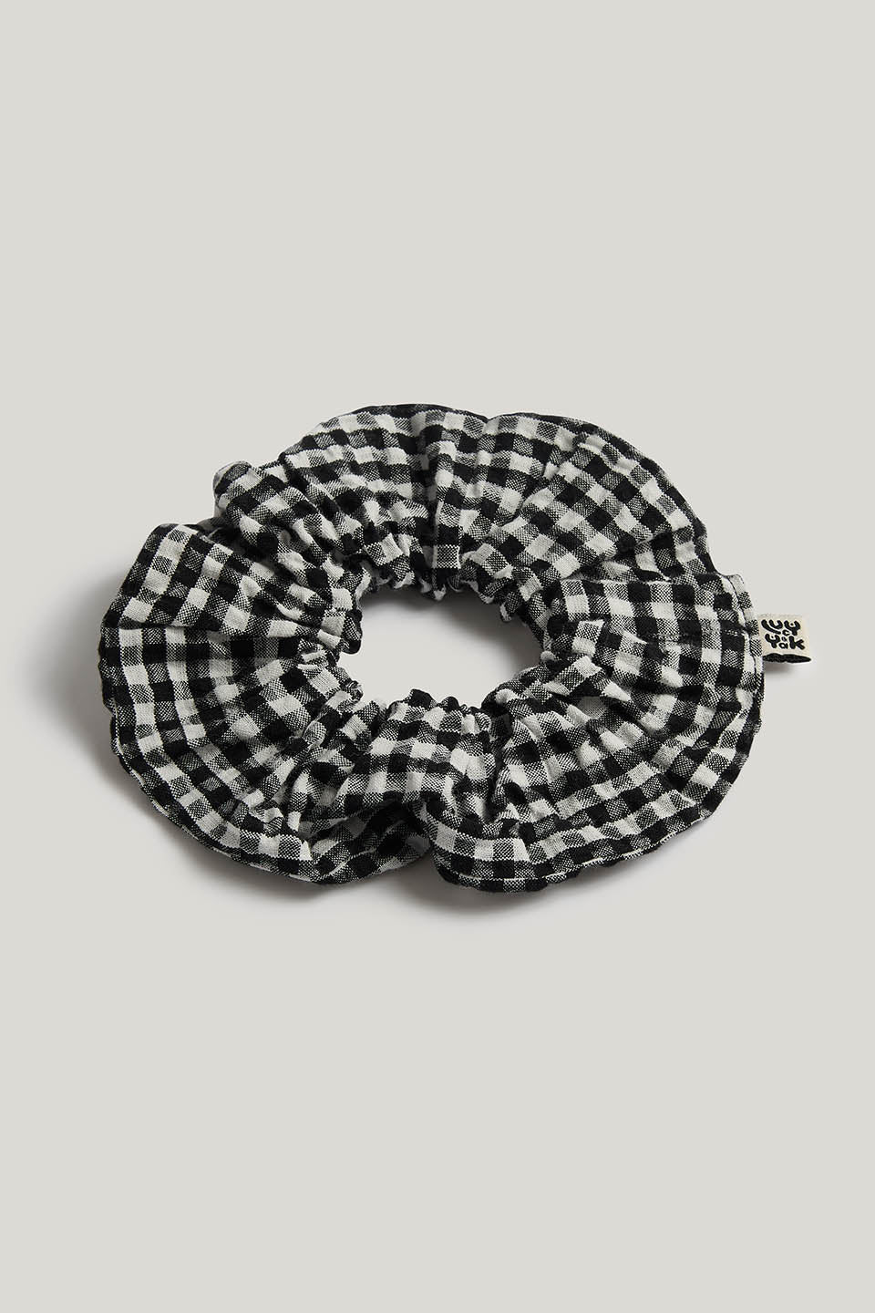 Mimmi - Scrunchie Organic Cotton in Black and White Check