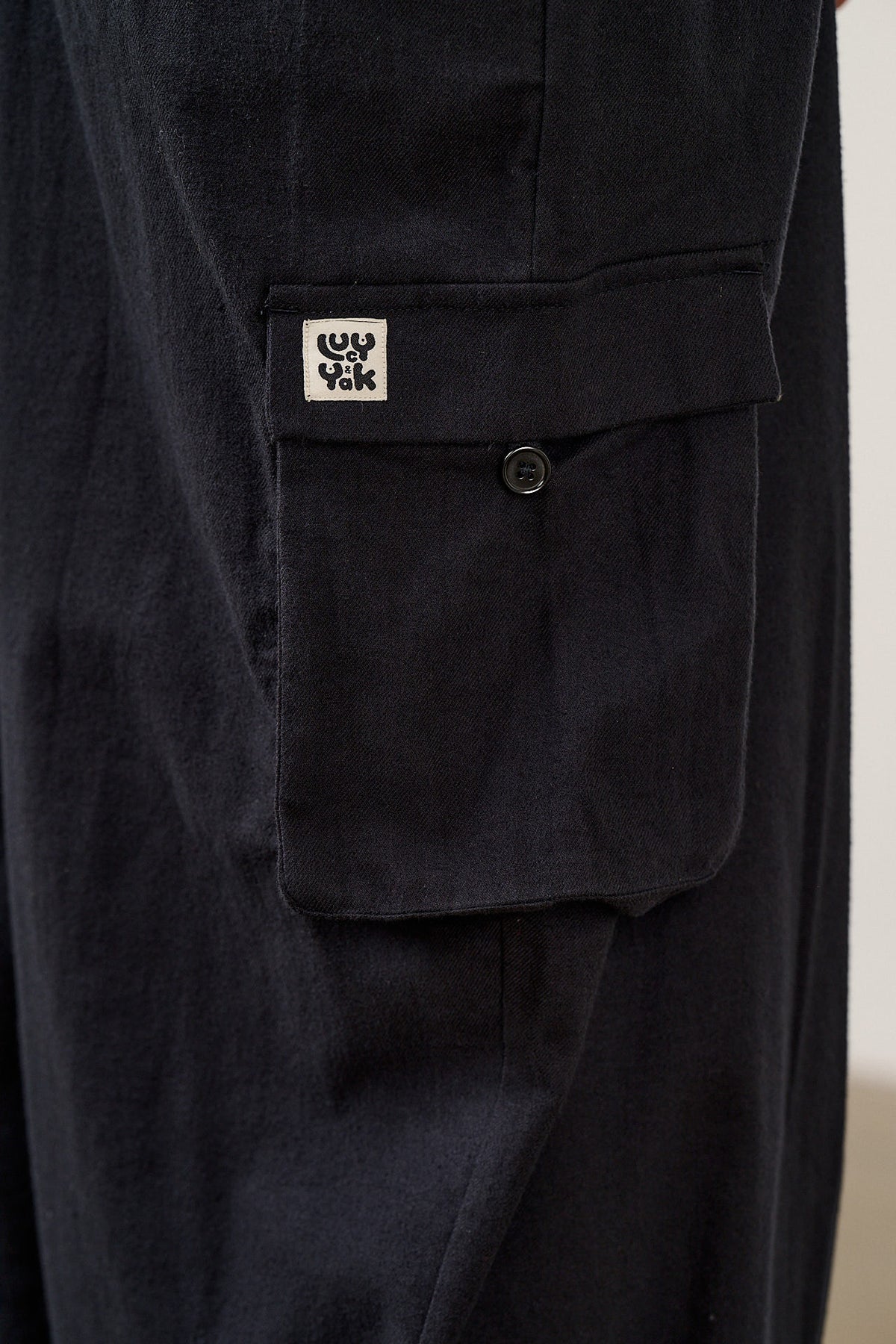 Miyada - Cuffed Leg Dungarees Organic Brushed Cotton in Black