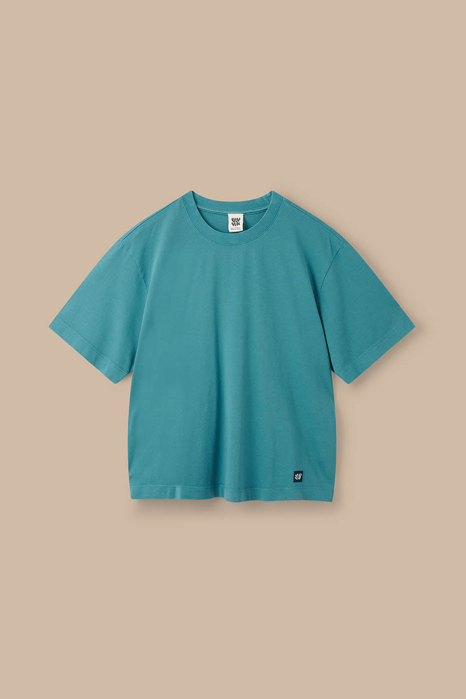 Noa - Boxy T-Shirt Organic Cotton in Washed Dragonfly Blue