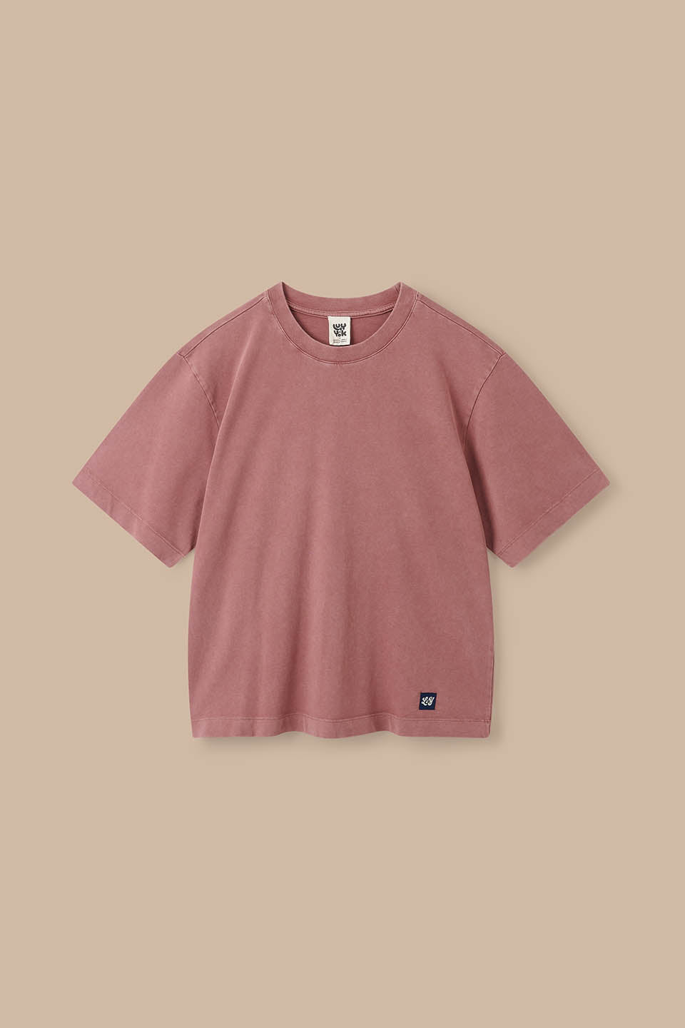 Noa - Boxy T-Shirt Organic Cotton in Washed Pink