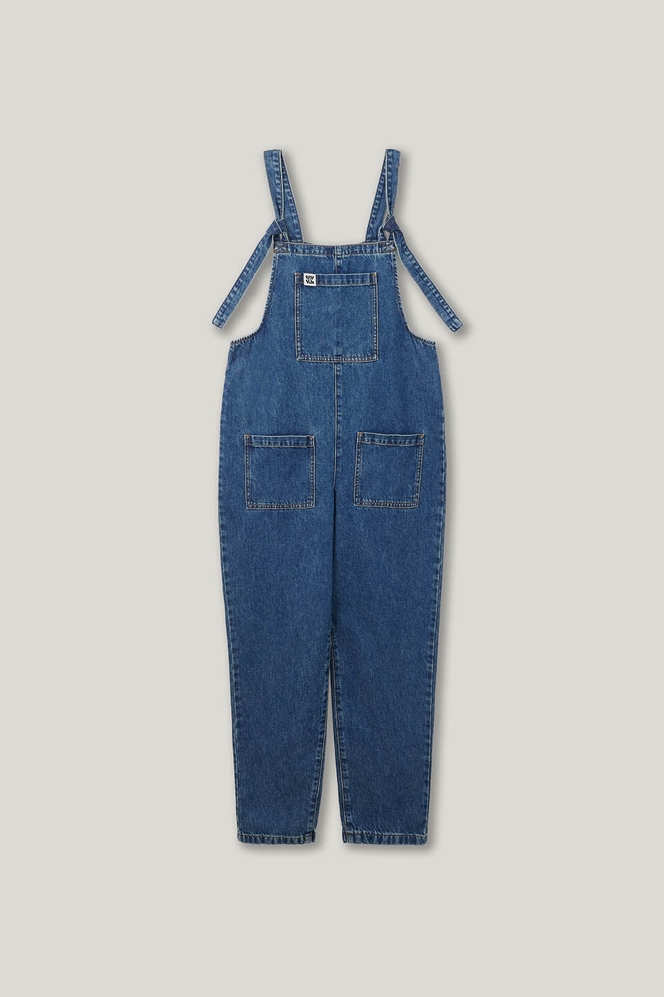 Original - Straight Leg Dungarees Organic Cotton Denim in Mid Wash Blue