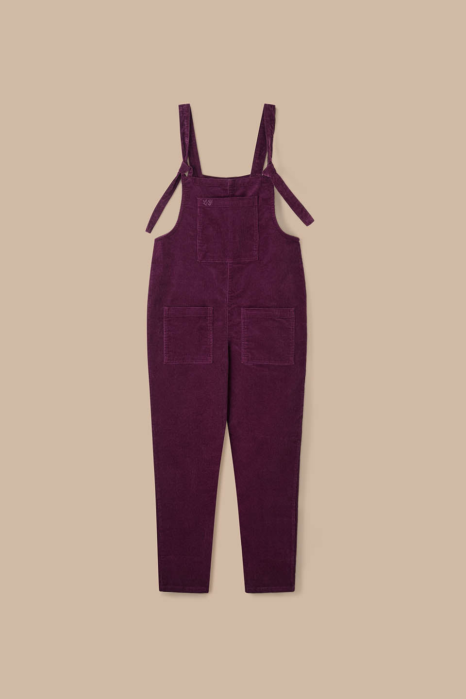 Original - Straight Leg Dungarees Organic Cotton Corduroy in Grape Wine
